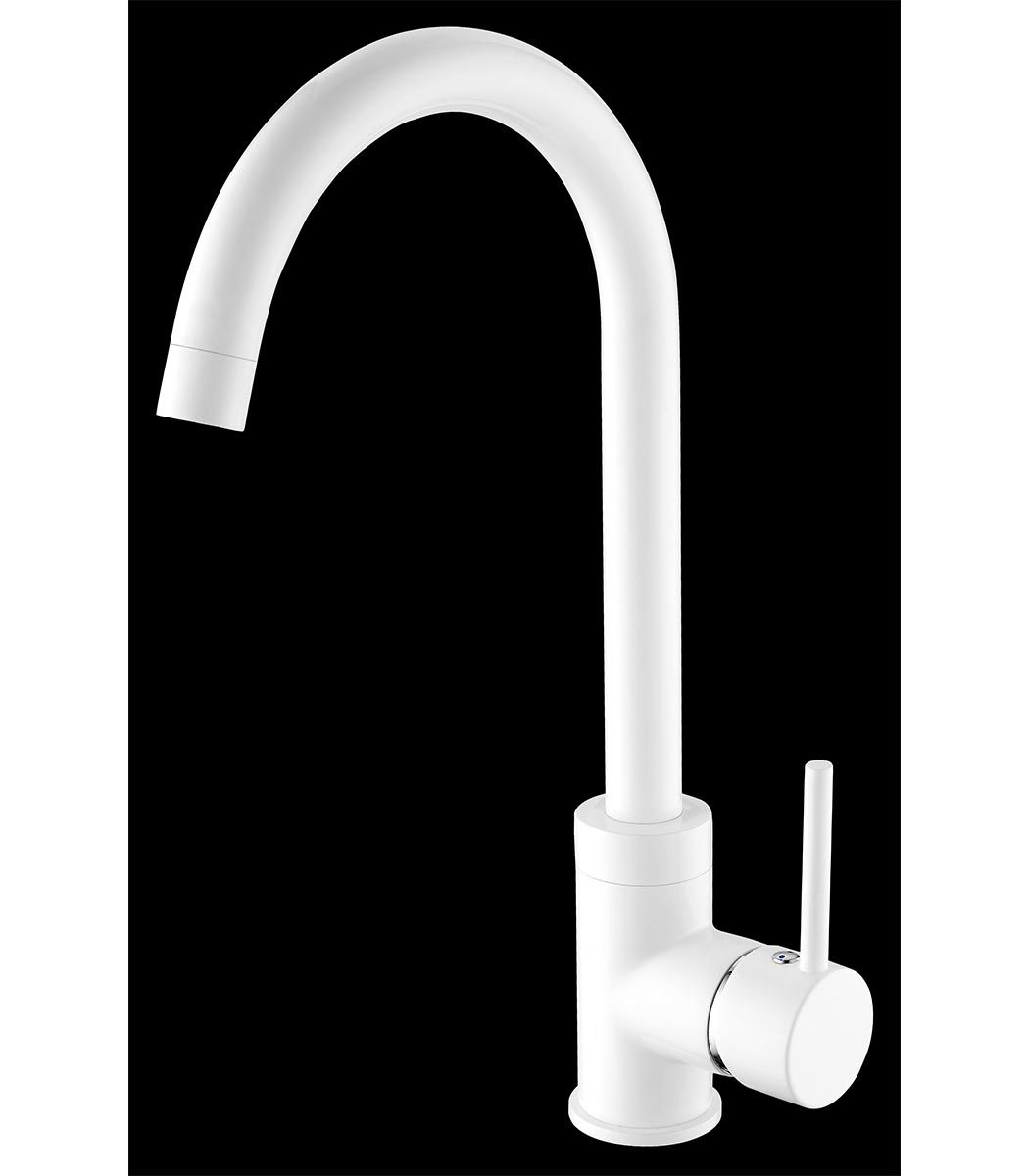 grifo cocina blanco laton cisne