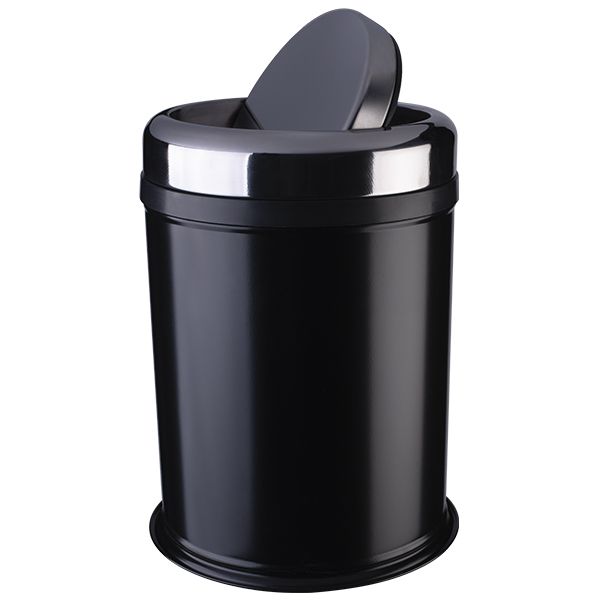Papelera batiente negra baño