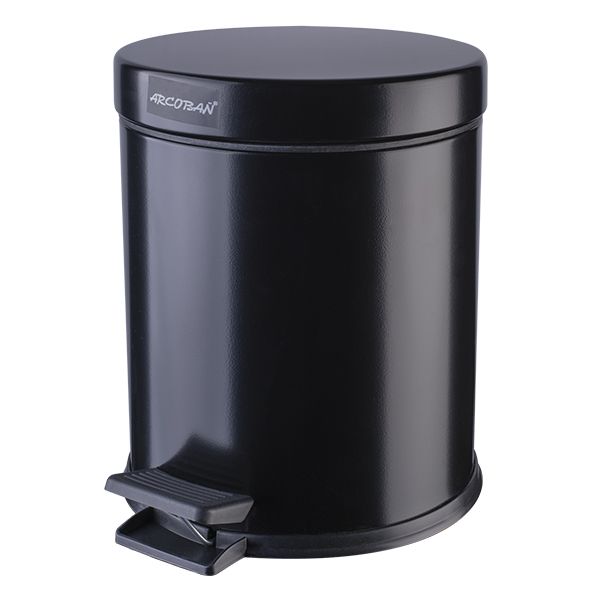 Papelera pedal 5L negra baño