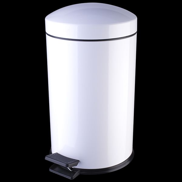 Papelera pedal 8L blanca baño