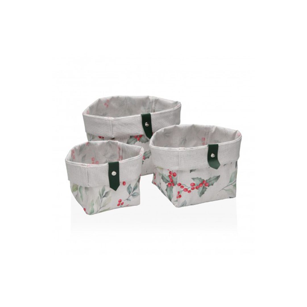 Set 3 cestas Acebo Navidad
