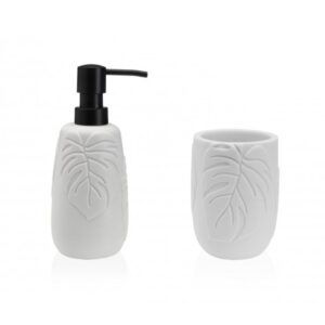 LOTE DISPENSADOR/DOSIFICADOR JABÓN + VASO GROENLANDIA BLANCO