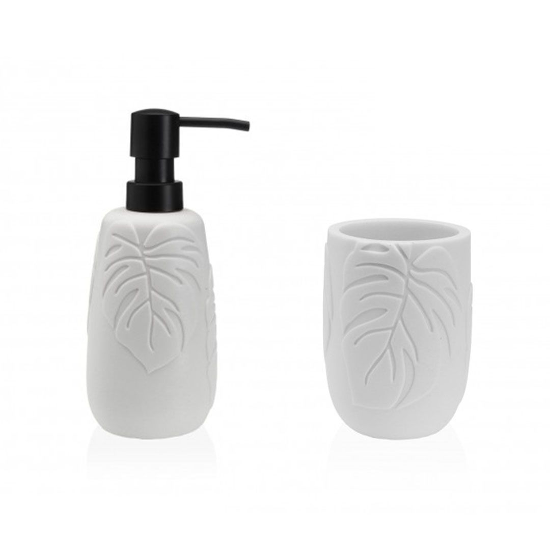 Dispensador jabón y vaso Groelandia blanco