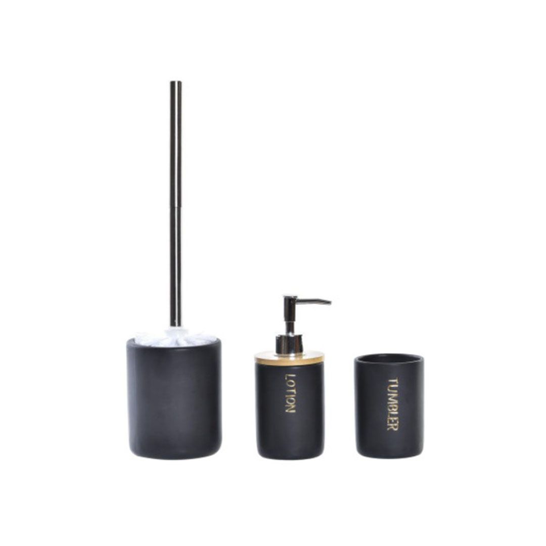 lote escob + dosif + vaso negro