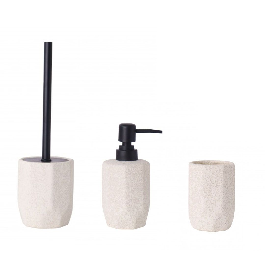 lote escobillero dosificador y vaso Georgia blanco