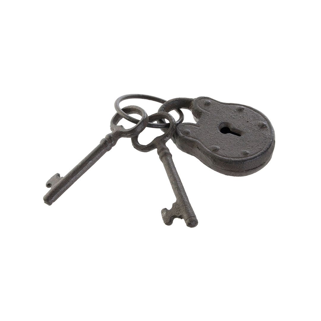 Decoración llaves y cerrojo hierro