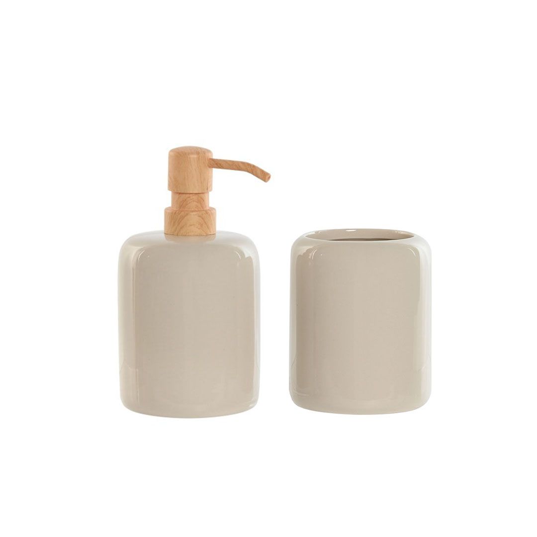 Dosificador + vaso dolomita crrema Formentera