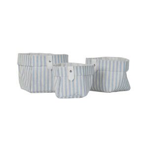 SET 3 CESTAS CUADRADAS RAYAS AZULES