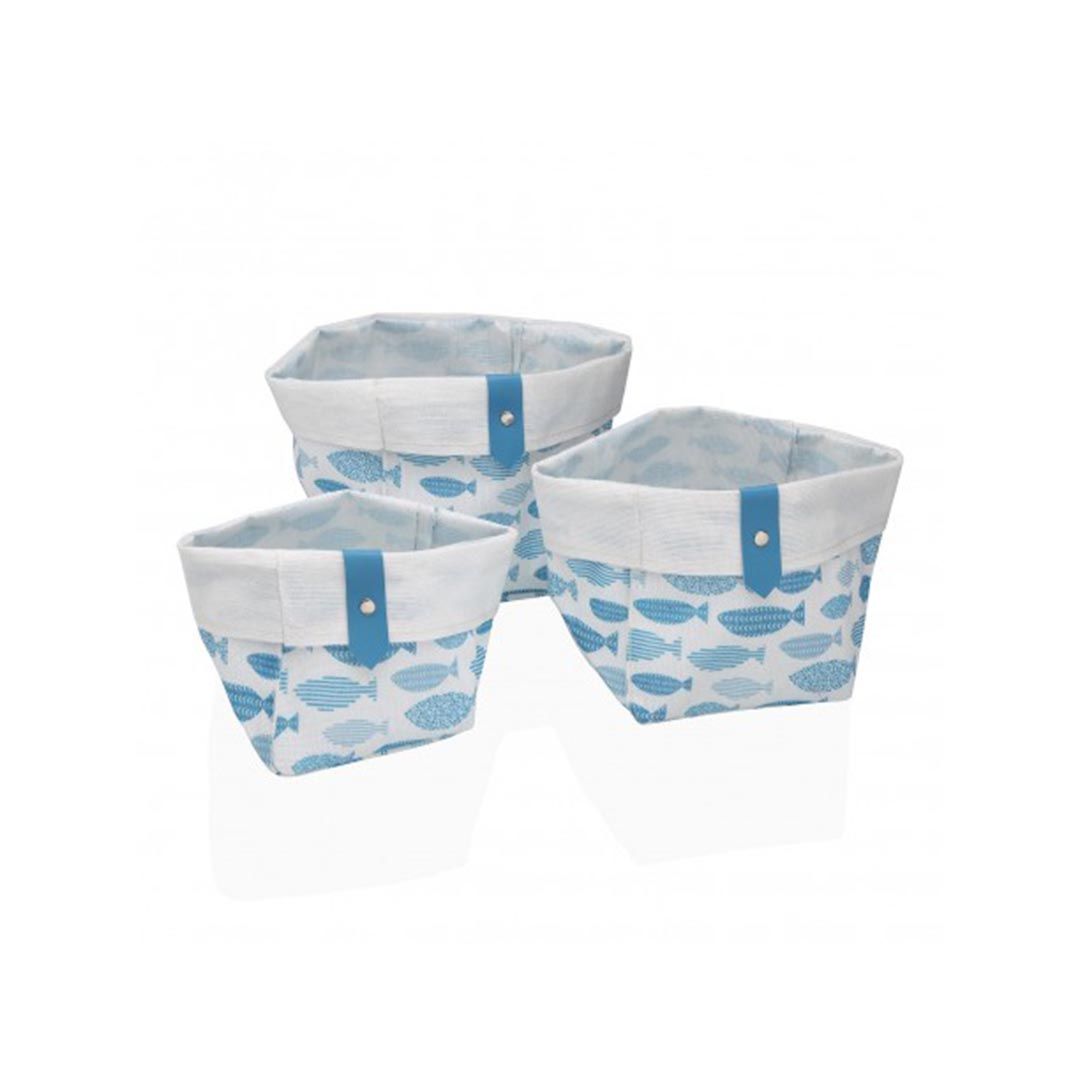 Set 3 cestas cuadradas Agua peces